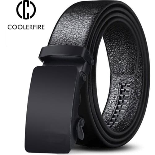 Men Belt Metal Luxury Brand Automatic Buckle Leather High Quality Belts for Men Business Work Casual Strap ZDP001A