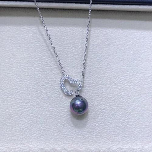 Heart 925 Sterling Silver Necklace Set Findings Jewelry Base Settings Mountings Parts for Akoya Edison Pearls, Coral, Jade