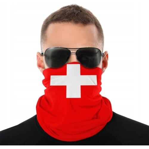 Flag Of Switzerland Scarves Neck Face Mask Unisex Halloween Tube Mask Tubular Bandana Windproof Headwear Biking Hiking