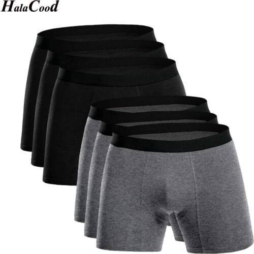 6Pcs/lot New High Quality Brand Mr Mens Long Boxers Shorts Cotton Male Underwear Fashion Sexy Man Panties Plus Size Fat Shorts