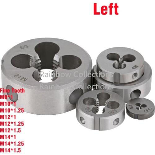 High-quality HSS 4341 Fine Teeth Left Type dies Round-shaped dies M8/M10/M12/M14 Free shipping