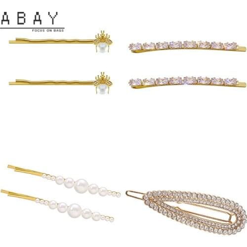 Fashion Pearl Letter Hairpin Women New Retro Temperament Crystal Bee Elegant Exquisite Versatile Superior Quality Headdress Tide