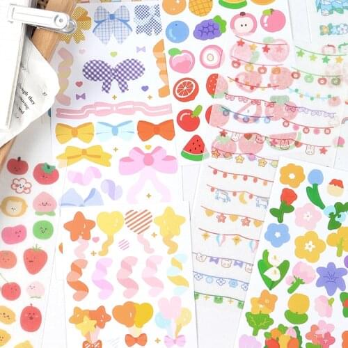 1 Sheet Rainbow Carnival Colorful Decorative Sticker Home Album Phone Decoration