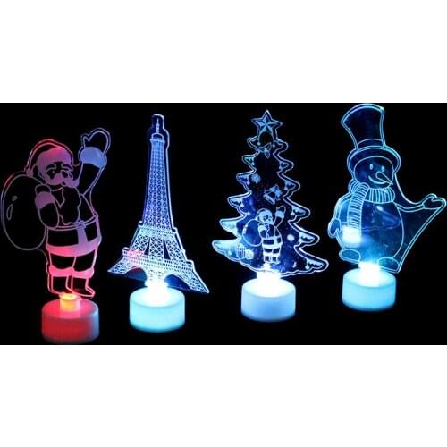 1Pcs Christmas Home Decoration Colorful LED Lights tree Santa Claus Night light Santa Claus Gift Christmas Decoration