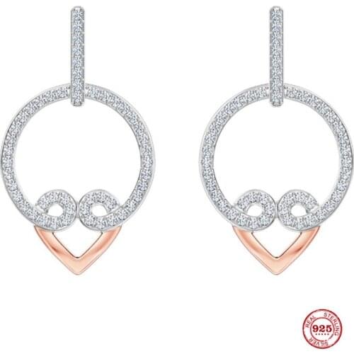 2020 Fashion Charm Sterling Silver Original 1:1 Copy, Chic Heart-shaped Romantic Fashion Earrings Women Luxury Jewelry Gifts