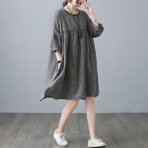 2021 New Arrive Summer Maternity Dress Woman Casual Plaid Large Size Dresses Pregnant Woman Clothing MD-02973