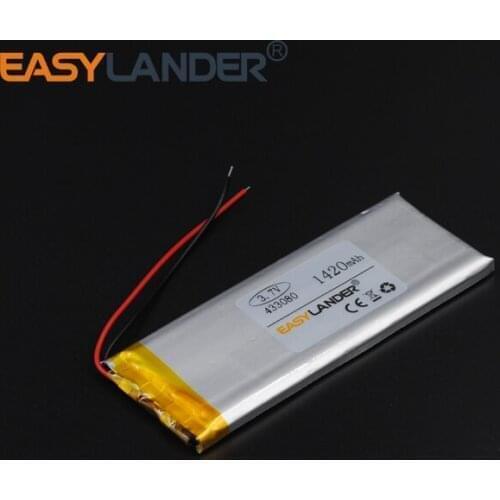 3.7V 1420mAh 433080 Polymer Li-ion Battery For Mp3 Mp4 PAD DVD DIY E-book bluetooth Vedio Game toys Tablet PC mobile