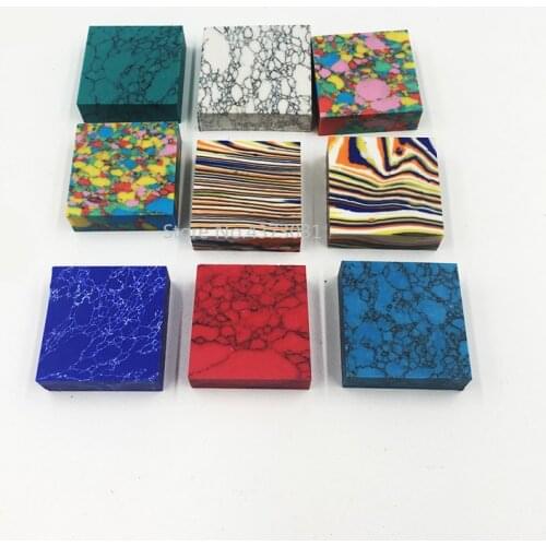 7 kinds color Artificial Turquoise DIY knife handle material For Damascus cutting tool septum 30x30x10mm