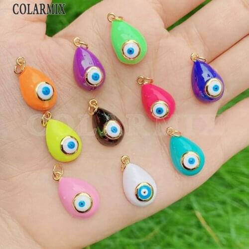 8 Pieces Enamel eyes Drop Shape pendant Fashion Tiny Fashion Jewelry Pendant Accessories Necklace 51693