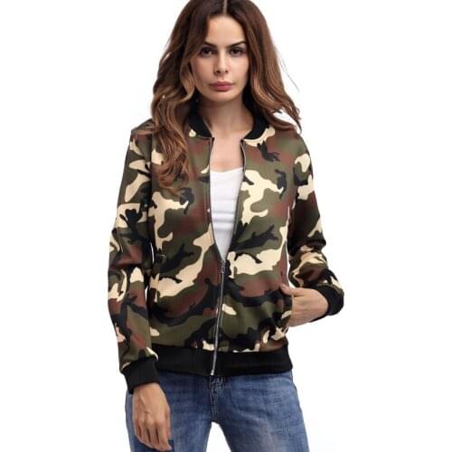 ALALY Autumn casual camouflage Women jacket coat loose baseball Uniform Women Long Sleeve Outfit Jacket fall 2020 women Clothing