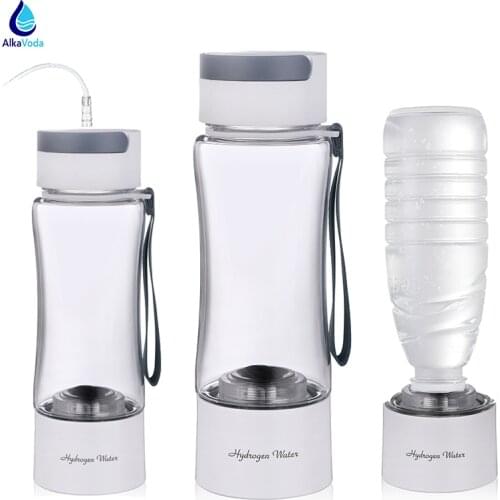 AlkaVoda Hydrogen Rich Water Generator Bottle - Glass Cupbody -DuPont SPE &PEM Dual Chamber Maker lonizer - H2 Inhalation device