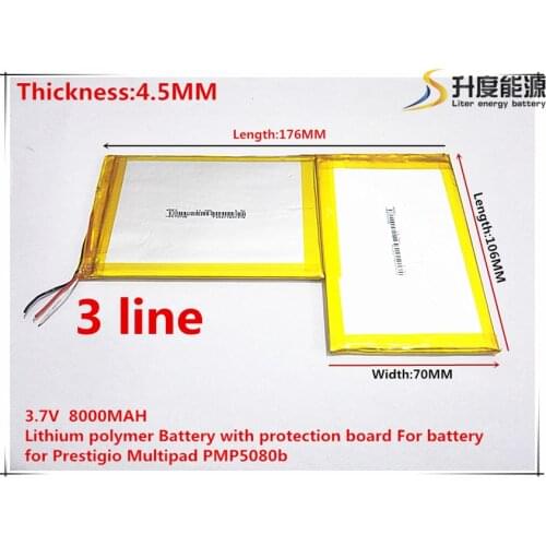 Free shipping 4570106*2 3.7V 8000mah Lithium polymer Battery with protection board For battery