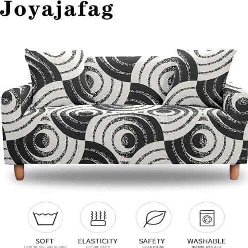 Abstract Geometric Pattern All-cover Couch Covers Stretch Sofa Cover For Living Room Dust-proof Elastic Slipcover 1/2/3/4 Seater