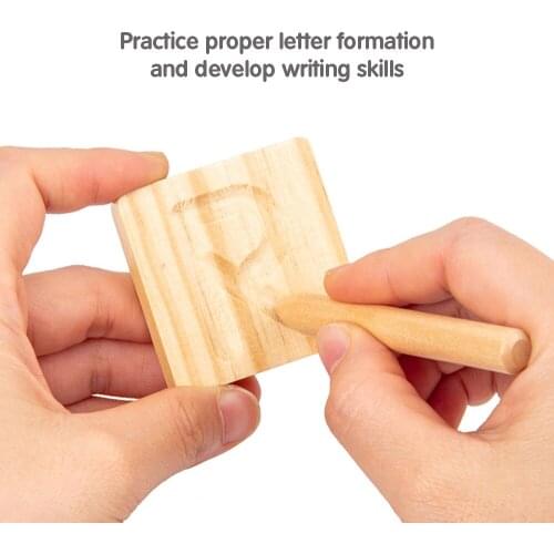 Alphabet Tracing Board Double Sided Letters/ Number Tracing Boards with Wood Stylus Pen Montessori Educational Toys for Toddlers
