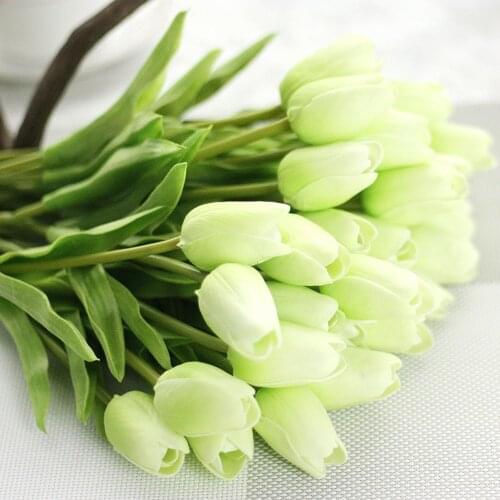 Tulip Artificial Flowers PU Fake Flowers Real Touch Home Bouquet Garden Wedding Decoration Family Wedding Decoration 5 pcs