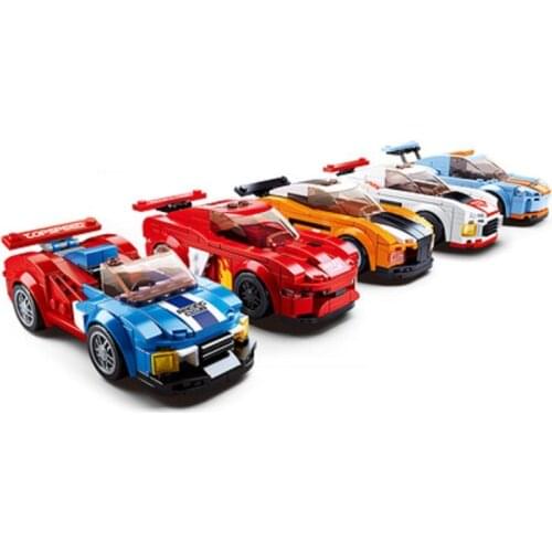 Sluban assembled building blocks car club compatible with Lego plug-in sports car racing boy assembled toy 0633