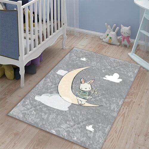Rabbit carpet childrens room carpet play mat educational cloudy living room