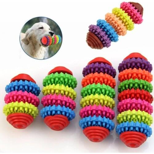 Colorful Cute TPR Rubber Pet Dog Puppy Dental Teething Healthy Teeth Gum Chewing Toy Suitable For Small Dog Bite-resistant Toys