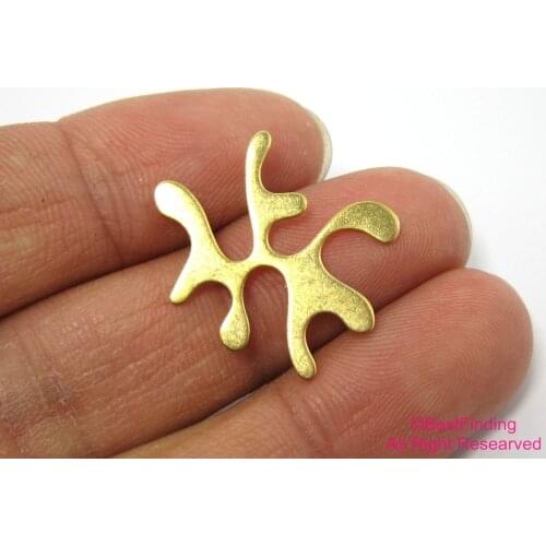 30pcs Brass earrings pieces Coral shape stamping tags 20x24mm brass findings -R046