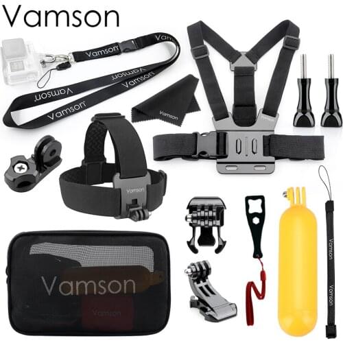 Vamson for Gopro Hero 7 6 5 4 Accessory Kit for Xiaomi for Xiaoyi Yi 4K Head Strap New Mesh Bag for DJI OSMO Action Camera VS16