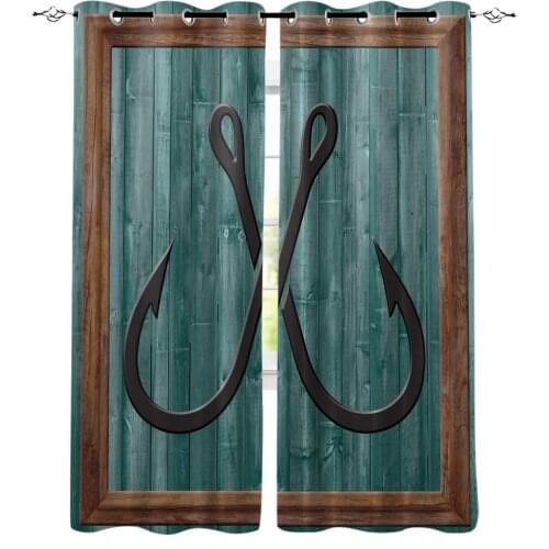Single Claw Anchor Wood Grain Blackout Curtains For Living Room Window Curtains For Bedroom Kitchen Curtains Drapes Blinds