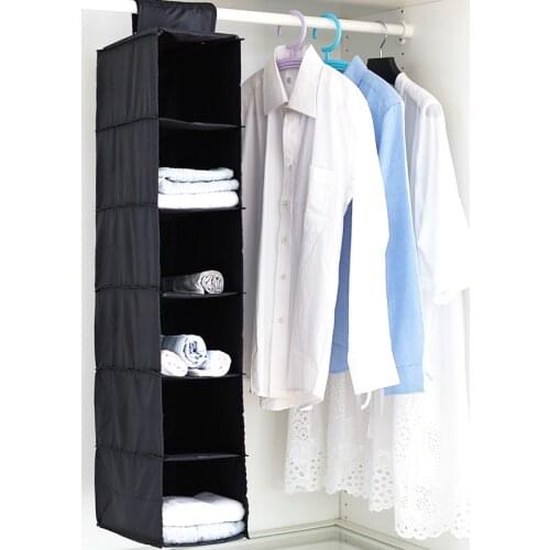 6-layer Narrow Oxford Cloth Hanging Organizers Sorting Clothing Wardrobe Storage Bag Dust-proof Washable Box Storage Supplies