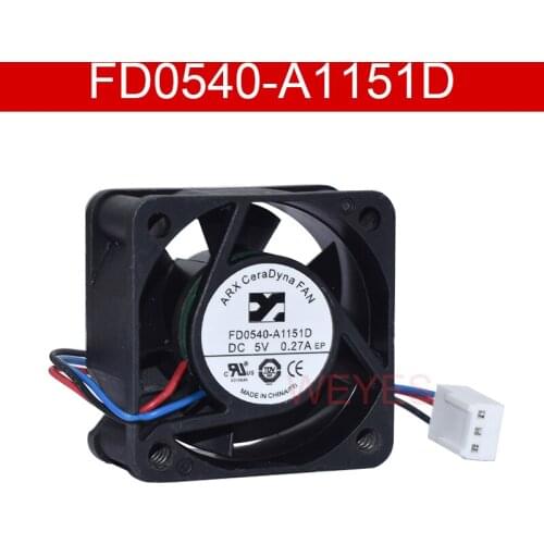 Genuine new for ARX FD0540-A1151D DC 5V 0.27A 40x40x20mm 3-wire Server Square Fan