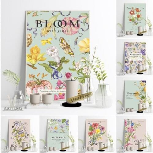 Aestivation Fantasia Floral Magazine Illustration Poster Anthomania Art Prints Roseate Wall Picture Bloom Canvas Painting Decor