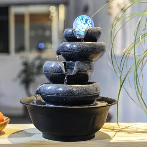 Simple Geometric Figure Home Fountain Craft Office Desktop Decoration Flowing Fountain Girl Gift Home garden decoration