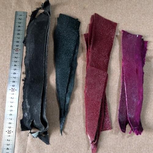 1pcs 35x220mm Thai pearl fish skin Devil Fish Skin Handmade Leather for Watchband Embedded Handmade DIY Material Leather tools
