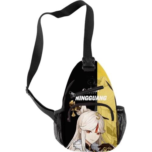 Unisex Women Men Genshin Impact Crossbody Chest Bag Teenager Boys Girls Waterproof Oxford Messenger Sports Bag