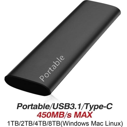 1 2 4 8TB External Hard Drive Portable Hard Drive HD USB3.0 Storage SSD Storage Device Silver Black Red Type-c MINI