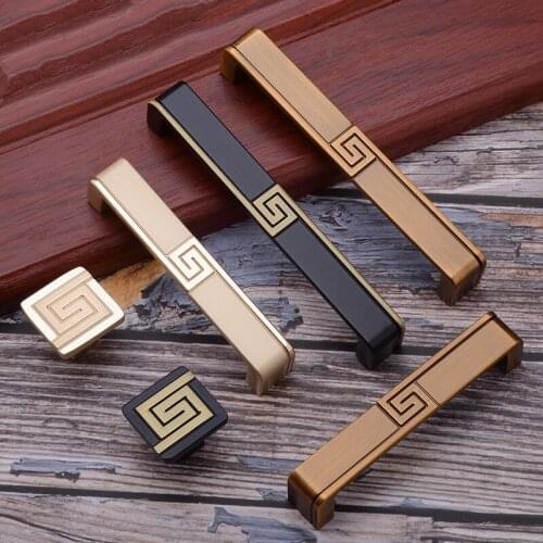 1PCS New Chinese-style Cabinet Handles Zine-alloy Drawer Pulls Luxury Door Knobs for Wardrobe Cupboard Furniture Hardware Parts