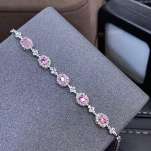 100% Natural and Real Sapphire Bracelet 925 Sterling Silver for Men or Women Engagement Jewelry Wholesale