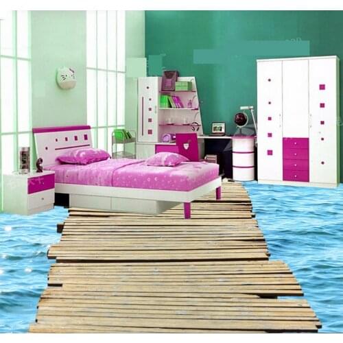 3d flooring Waterwood Bridge 3D Floor Painting bathroom waterproof wallpaper 3d floor painting wallpaper