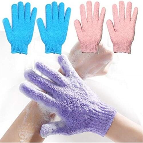 4 Pair Shower Bath Gloves Exfoliating Wash Skin Spa e Body Scrubber Cleaner