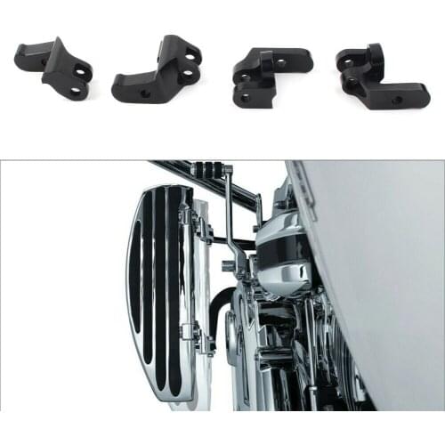 4Pcs/Set For Harley Road King Electra Glide 1997-2016 Motorcycle Driver Floorboard Relocation Brackets Black Metal