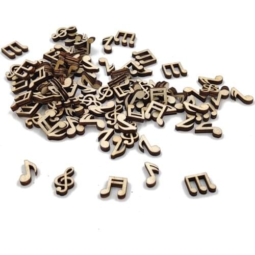50pcs Music Notes Shaped Wood DIY Craft Cutouts Unfinished Wood Gift Tags Ornaments for Wedding Christmas Party Decor