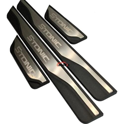 Car Styling Accessories For Kia Stonic 2018 2021 Door Sill Protector Guard Stainless Steel Scuff Plate Styling Sticker 4pcs 2020