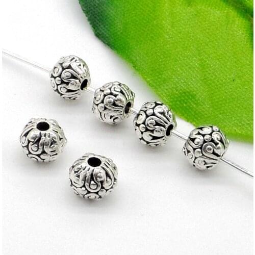Free Shipping Wholesale 200pcs Antique Tibetan silver Spacer Beads 6.5x5.5mm DIY