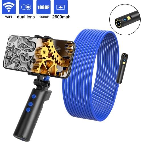 F280 IP67 Waterproof Hard Wire Borescopes 8mm Dual Lens Industrial 1080P HD Endoscope IOS Android System Inspection Camera