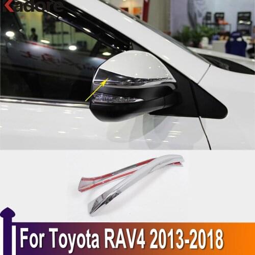 For Toyota RAV4 RAV 4 2013-2015 2016 2017 2018 Chrome Side Door Rear View Rearview Mirror Cover Trim Strips Exterior Accessories