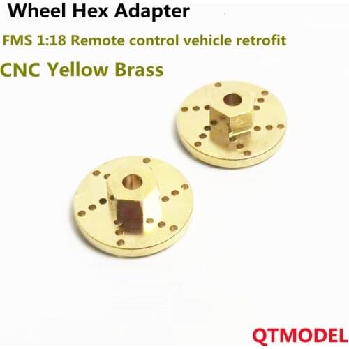 FMS 1/18 RC Toy Accessory RC Parts Brass Wheel Hub Combiner Brake Disc Hex Coupling Adapter for RC Car 4PCS