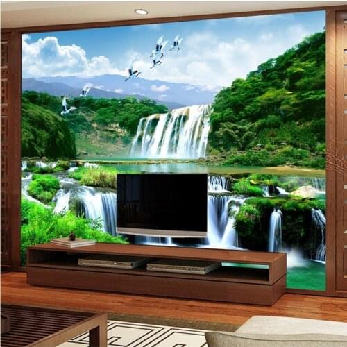 Beibehang custom photo wall mural 3d wallpaper Luxury Quality HD Crane Falls natural beauty of the landscape 3d large wallpaper