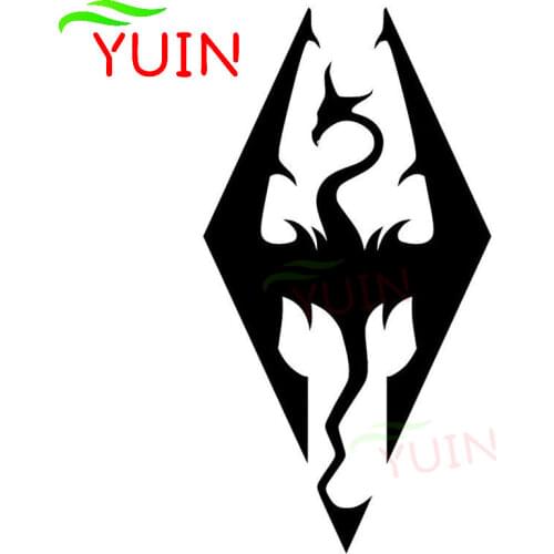 Skyline Style Art Dragon Car Sticker Fashion Car Window Decoration PVC Waterproof Sunscreen Decal Black/White/Red/Laser/Silver