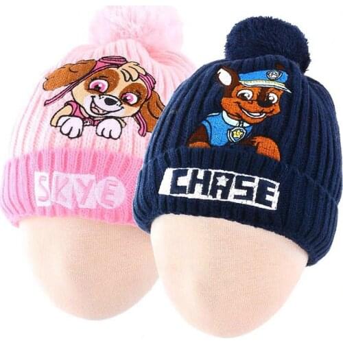 Genuine PAW Patrol hats Cotton Cute Childrens Autumn Winter warm Hats plush Caps Headgear Chapeau Puppy Print Kid Birthday Gift