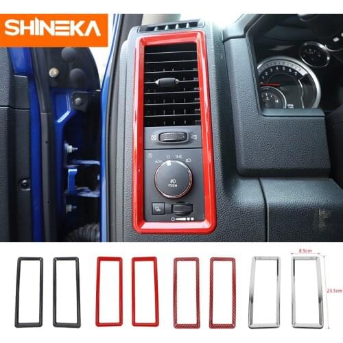 Interior Mouldings Car Center Console Both Sides Air Outlet Decoration Cover Stickers Accessories for Dodge RAM 1500 2010-2017