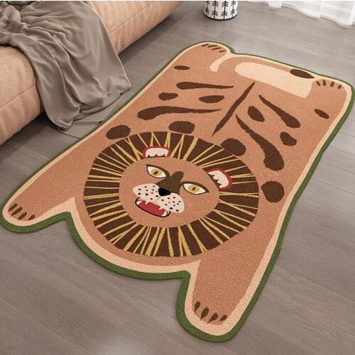 Cartoon Animals Series Carpet Child Play Area Rugs Cute Tiger Shape 3D Printing Carpets for Kids Bedroom Game Rug Home Floor Mat
