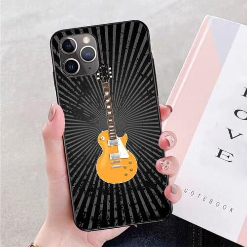For iPhone Gold Top Electric Guitar Soft TPU Border Apple iPhone Case