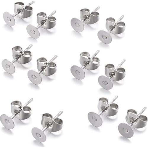 304 Stainless Steel Stud Earring Base Kit Pin Findings Basic Needle DIY Stud Earring Jewelry Making